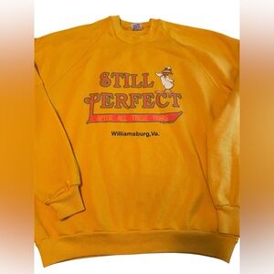Jerzees Vintage Yellow Crewneck ‘89 Williamsburg VA Still Perfect Men’s XL
